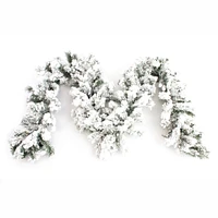 Perfect Holiday 9ft Pre-Lit Garland With Heavy Snow Flock