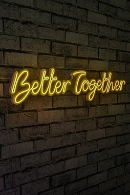 33.1" Novelty Better Together Led Neon Sign Wall Décor - Yellow