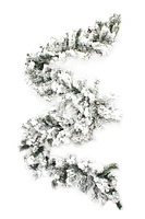 Perfect Holiday 9ft Heavy Snow Flocked Premium Alpine Garland