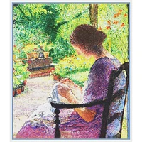 A Woman Embroidering Impressionist Henri Martin Counted Cross Stitch Pattern