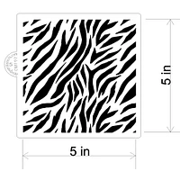 Zebra Skin Cookie & Craft Stencil | CM197 by Designer Stencils | Cookie Decorating Tools | Baking Stencils for Royal Icing, Airbrush, Dusting Powder | Craft Stencils for Canvas, Paper, Wood | Reusable Food Grade Stencil