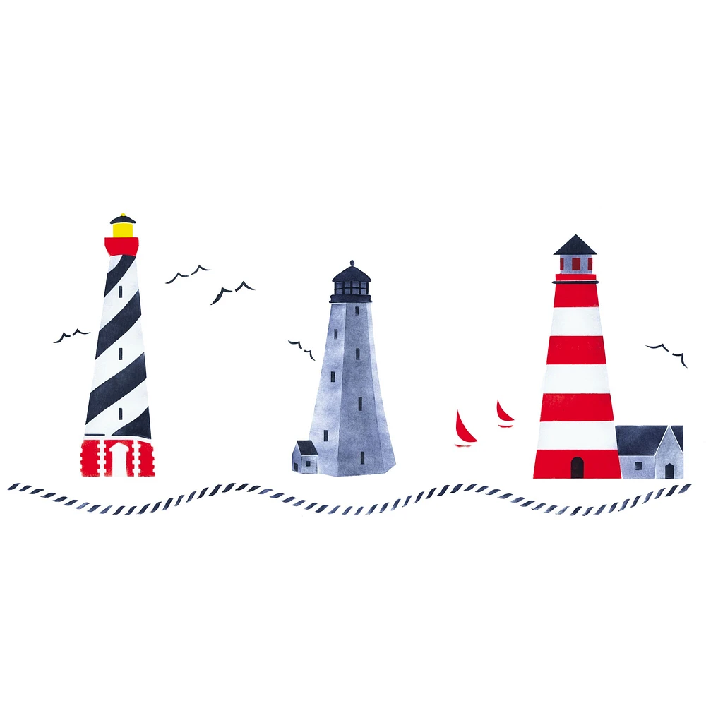 Lighthouse Wall Stencil | 1680 by Designer Stencils | Outdoor Stencils | Reusable Art Craft Stencils for Painting on Walls, Canvas, Wood | Reusable Plastic Paint Stencil for Home Makeover | Easy to Use & Clean Art Stencil