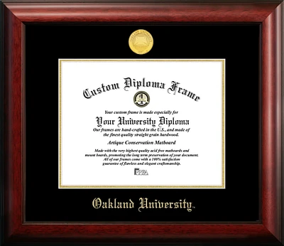 Oakland University 11w x 8.5h Gold Embossed Diploma Frame