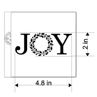 Joy with Holiday Wreath Cookie & Craft Stencil | CM184 by Designer Stencils | Cookie Decorating Tools | Baking Stencils for Royal Icing, Airbrush, Dusting Powder | Craft Stencils for Canvas, Paper, Wood | Reusable Food Grade Stencil