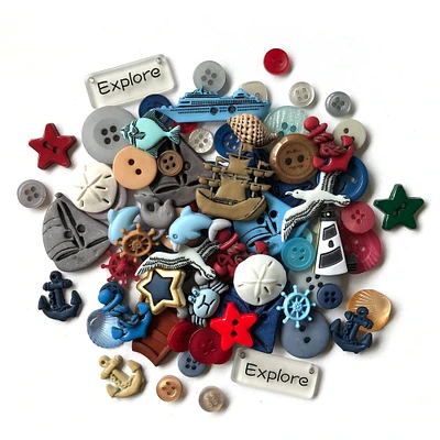 Buttons Galore and More 50+ Novelty Buttons for Sewing & Craft – Nautical Theme Buttons