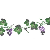 Small Grape Wall Stencil | 1293 by Designer Stencils | Reusable Art Craft Stencils for Painting on Walls, Canvas, Wood | Reusable Plastic Paint Stencil for Home Makeover | Easy to Use & Clean Art Stencil