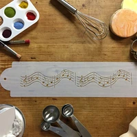 12-Inch Musical Notes Cake Stencil Border | C128T by Designer Stencils | Cake Decorating Tools | Baking Stencils for Royal Icing, Airbrush, Dusting Powder | Reusable Plastic Food Grade Stencil for Cakes | Easy to Use & Clean Cake Stencil