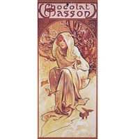 Art Nouveau Alphonse Mucha's Winter Chocolat Counted Cross Stitch Chart Pattern