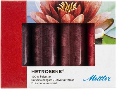 Mettler Metrosene 100% Polyester Thread set - 4 Spools - RED