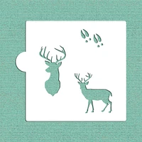 Deer Buck Cookie & Craft Stencil | CM120 by Designer Stencils | Cookie Decorating Tools | Baking Stencils for Royal Icing, Airbrush, Dusting Powder | Craft Stencils for Canvas, Paper, Wood | Reusable Food Grade Stencil