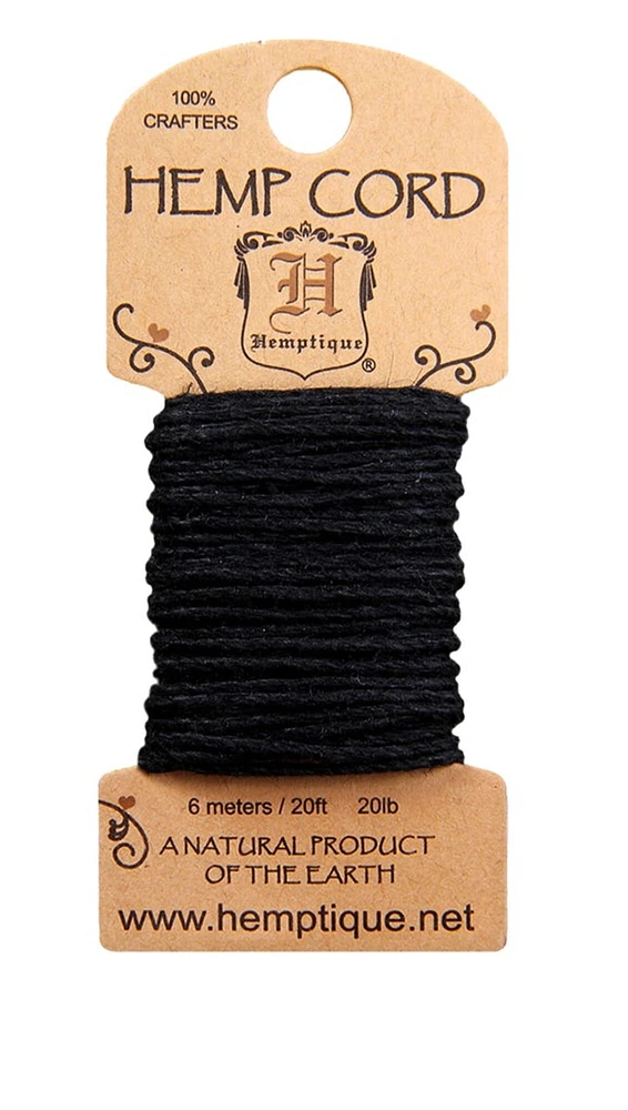 Hemptique 1mm Hemp Cord Mini Cards Eco Friendly Sustainable Naturally Grown Jewelry Bracelet Making Paper Crafting Scrapbooking Bookbinding Mixed Media Crocheting Macrame Seasonal Holiday Gift Wrapping Outdoor Gardening