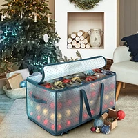 Hearth & Harbor Large Christmas Ornament Storage Box With Adjustable Dividers