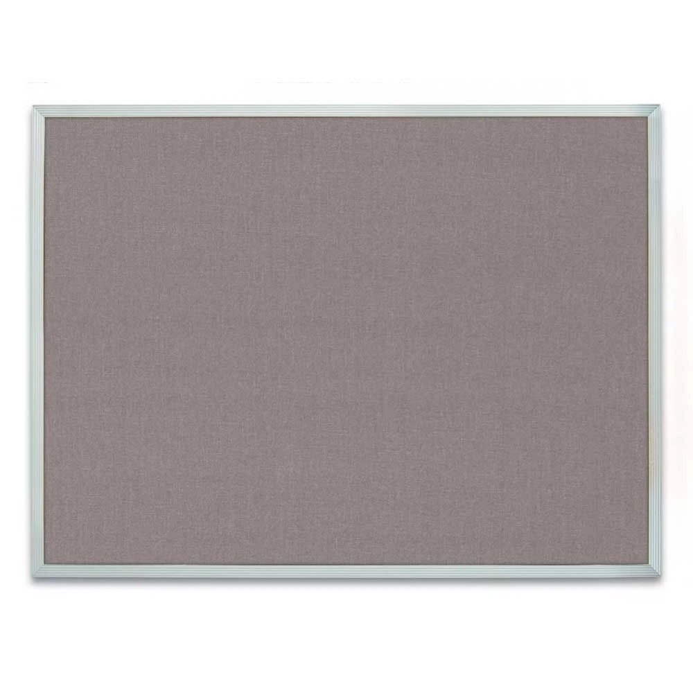 Satin aluminum framed corkboard with Surf fabric 24" x 18"