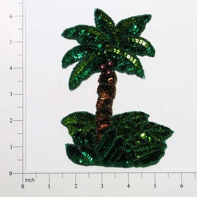 6 1/4" x 4" Single Palm Tree Sequin Applique/Patch