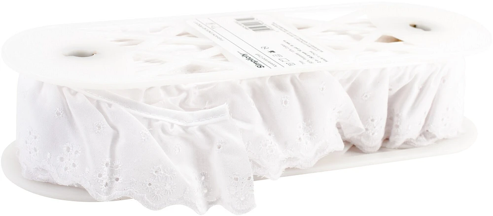 Simplicity Ruffled Eyelet Trim 2"X10yd-White