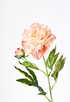 28" Faux Peach Peony Stem