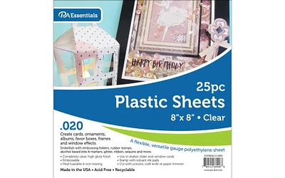 Plastic Sheet 8x8 .020" 25pcPkClear