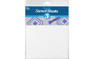 PA Essentials Uncut Blank, Frosted, 3 piece, for Painting on Wood, Canvas, Paper, Fabric, Wall and Tile, Reusable DIY Art and Craft Stencils for Painting, 8"x10" Inches