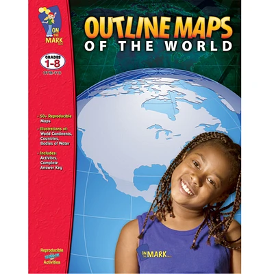 Outline Maps Of The World, Grades 1-8