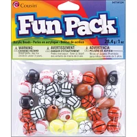 Cousin Fun Pack Acrylic Sports Beads 1Oz-Assorted Balls