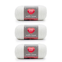 Red Heart With Love Eggshell Yarn - 3 Pack of 198g/7oz - Acrylic - 4 Medium (Worsted) - 370 Yards - Knitting/Crochet