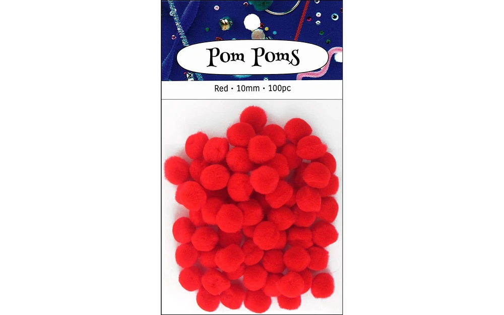 PA Ess Pom Pom 10mm 100pc Red