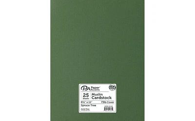 PA Paper Accents Textured Cardstock 8.5" x 11" Spruce Tree, 73lb colored cardstock paper for card making, scrapbooking, printing, quilling and crafts, 25 piece pack