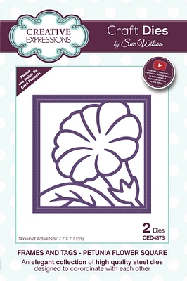 Creative Expressions  Dies by Sue Wilson Frames and Tags Collection Petunia Flower Square