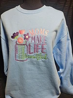 Moms Make Embroidered Sweatshirt Mother's Day Gift Comfy Womens Pullover Present Unisex Hoodie Custom Crewneck