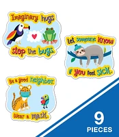 One World Social Distancing Germ Busters Bulletin Board Set, Carson Dellosa Classroom Decorations, 9 Pieces