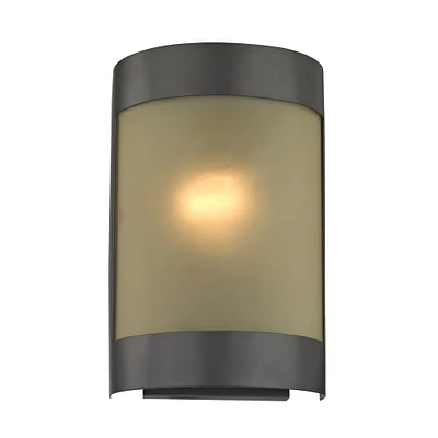 Thomas 1-Light Wall Sconce in Oil Rubbed Bronze with Light Amber Glass