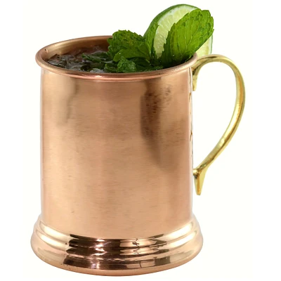 GC Home & Garden 5.5" Moscow Mule Tankard Smooth Copper Mug with Brass Handle - 24 oz