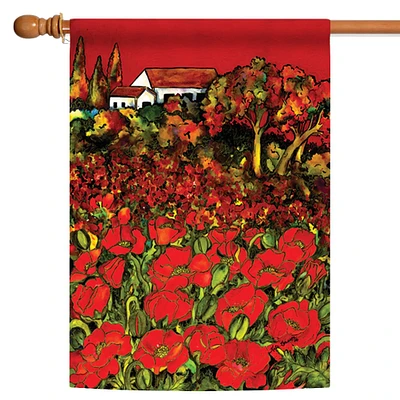 Toland Home Garden White House and Poppies Outdoor House Flag 40" x 28"