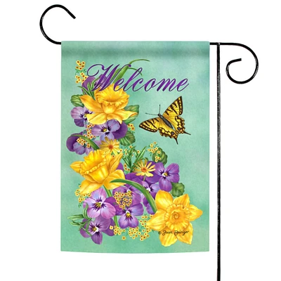 Toland Home Garden Purple and Green Frolic in the Flowers Outdoor Garden Flag 18" x 12.5"