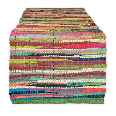 Contemporary Home Living 14" x 72" Pink and Blue Multicolored Design Rectangular Table Runner