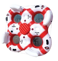 Swim Central 78" White and Red Solstice Super Chill Quarto 4 Person Swimming Pool Float