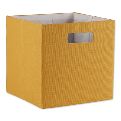Contemporary Home Living 13" Honey Gold Solid Cube Square Storage Bin