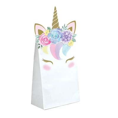 Party Central Club Pack of 96 White and Pink Unicorn Baby Shower Treat Bags 8"