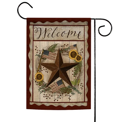 Toland Home Garden Ivory and Brown Barn American Star Outdoor Garden Flag 18" x 12.5"