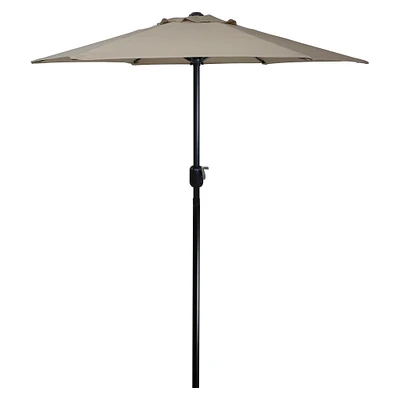 Northlight 6.5ft Outdoor Patio Market Umbrella with Hand Crank, Taupe