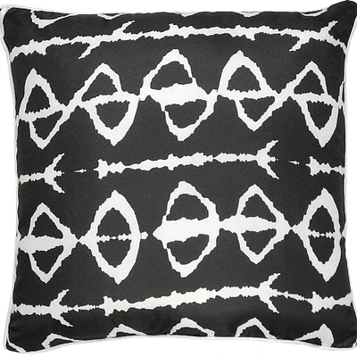 Signature Home Collection 22" Gray and White Tribal Square Outdoor Patio Throw Pillow
