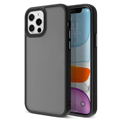 Insten Case Compatible With iPhone 12 Pro Max Case 6.7 inch, Translucent Matte Hybrid Hard Back Flexible TPU Bumper, Anti-Shatter Anti-shock Drop Protection, Wireless Charging, Black