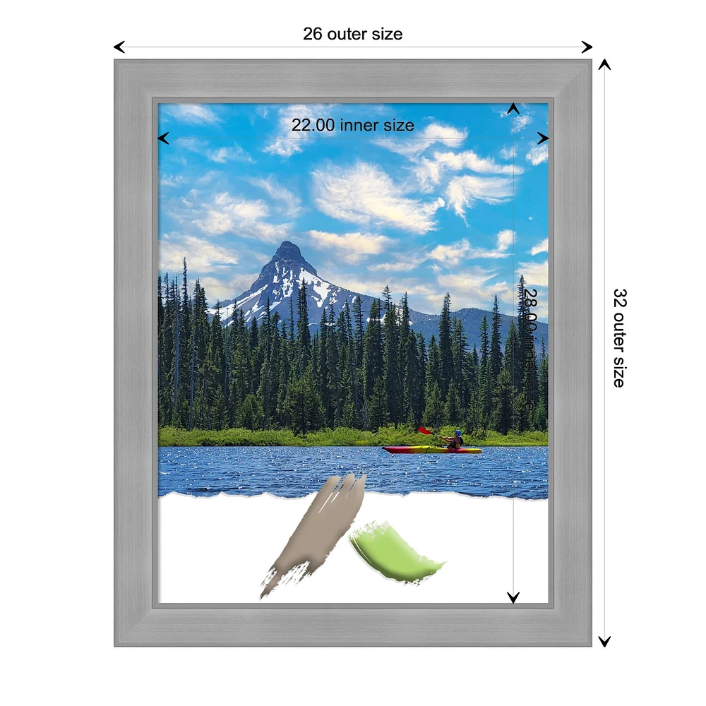 Vista Brushed Nickel Picture Frame, Photo Frame, Art Frame