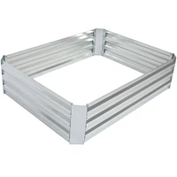 Sunnydaze Rectangle Galvanized Steel Raised Planter Bed - 4 x ft