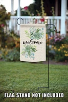 Burlap Welcome Flower Decorative Spring Double Sided Flag