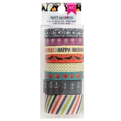 American Crafts Happy Halloween Washi Tape 8/Pkg-Holographic Foil