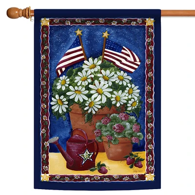 American Daisies Decorative Patriotic Flag