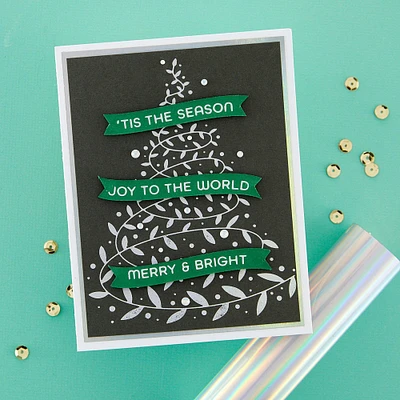 Spellbinders Comfort & Joy Sentiments Hot Foil Plate & Die Set from the Glimmer for the Holidays Collection