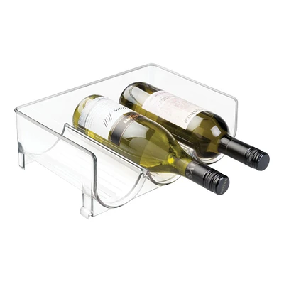 mDesign Plastic Stackable Wine Bottle Storage Organizer Rack