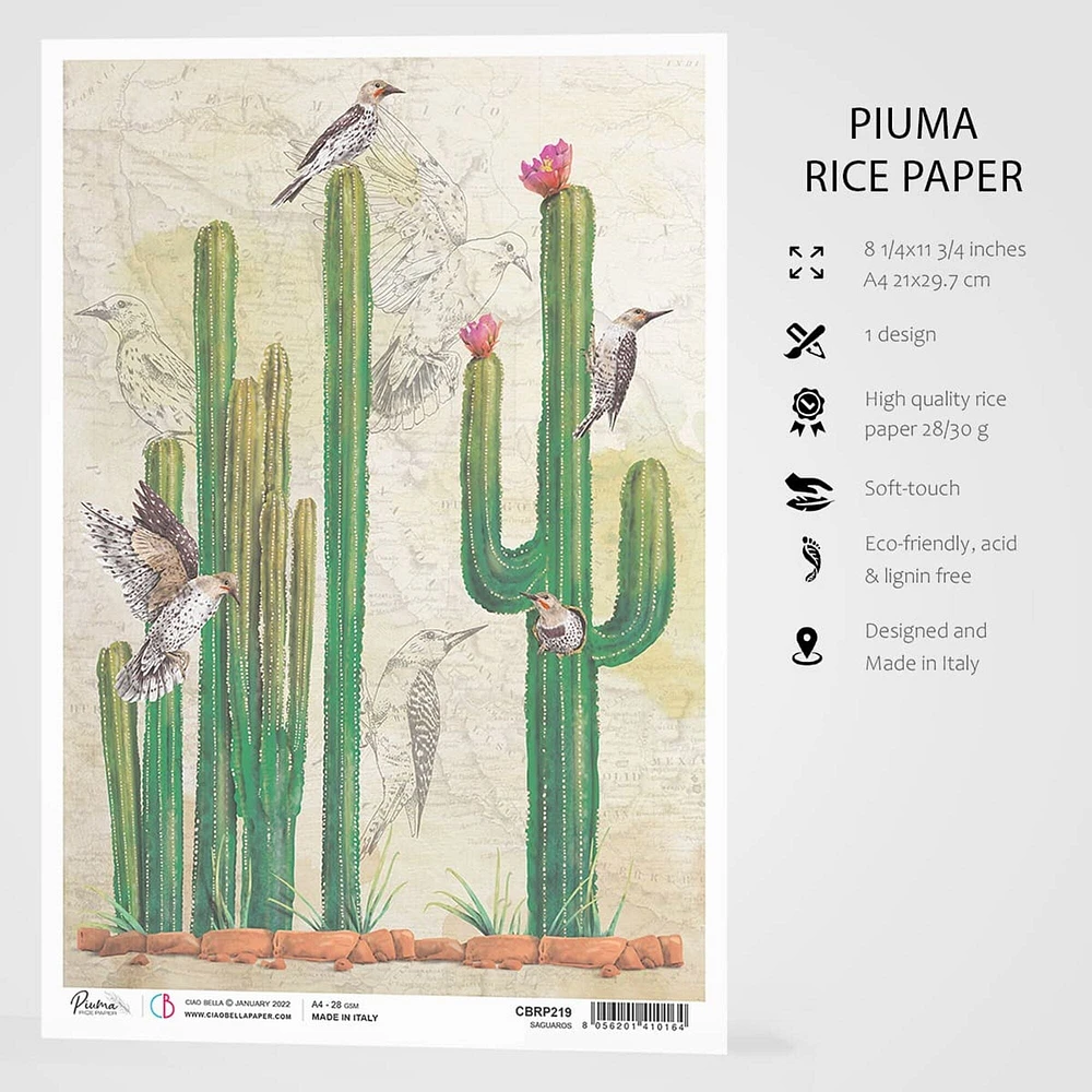 Ciao Bella  Rice Paper A4 Saguaros